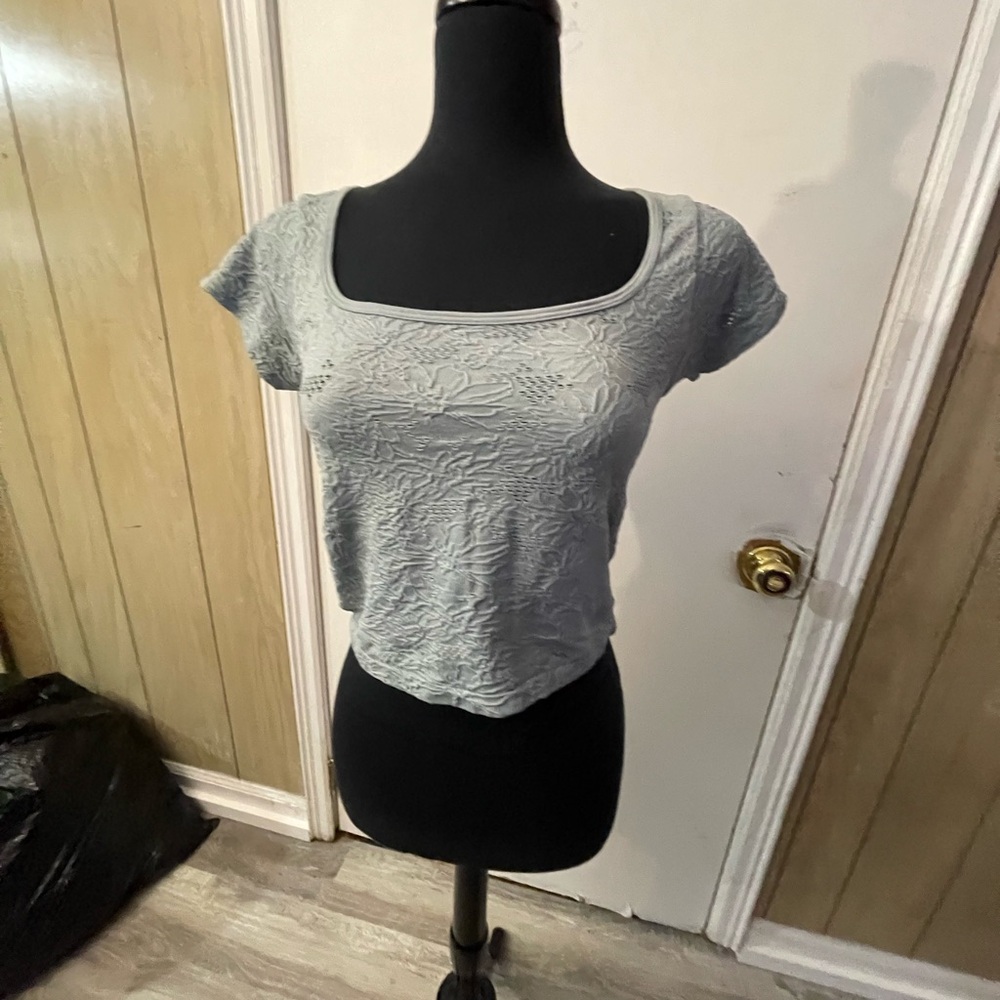 Elegant Gray Textured Women's Top
